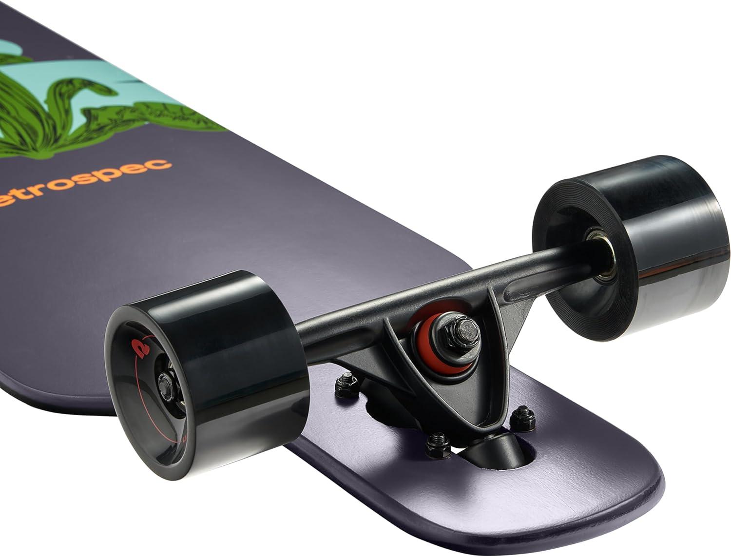 Retrospec Rift Drop-Through Longboard Skateboard Complete Canadian Maple Wood Cruiser w/Drop-Through Trucks for Commuting, Cruising, Carving & Downhill Riding(Flytrap)