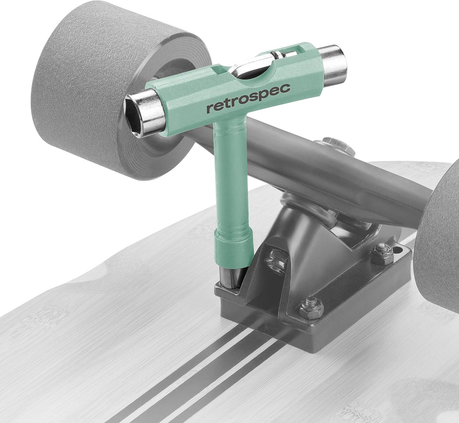 Retrospec Upkeep All-in-One Multi-Function Portable Skate Tool with 2-in-1 Allen Wrench & Phillips Head Screwdriver for Adjusting and Tightening Skateboard/Longboard Wheels, Trucks, and Kingpins(Matcha)