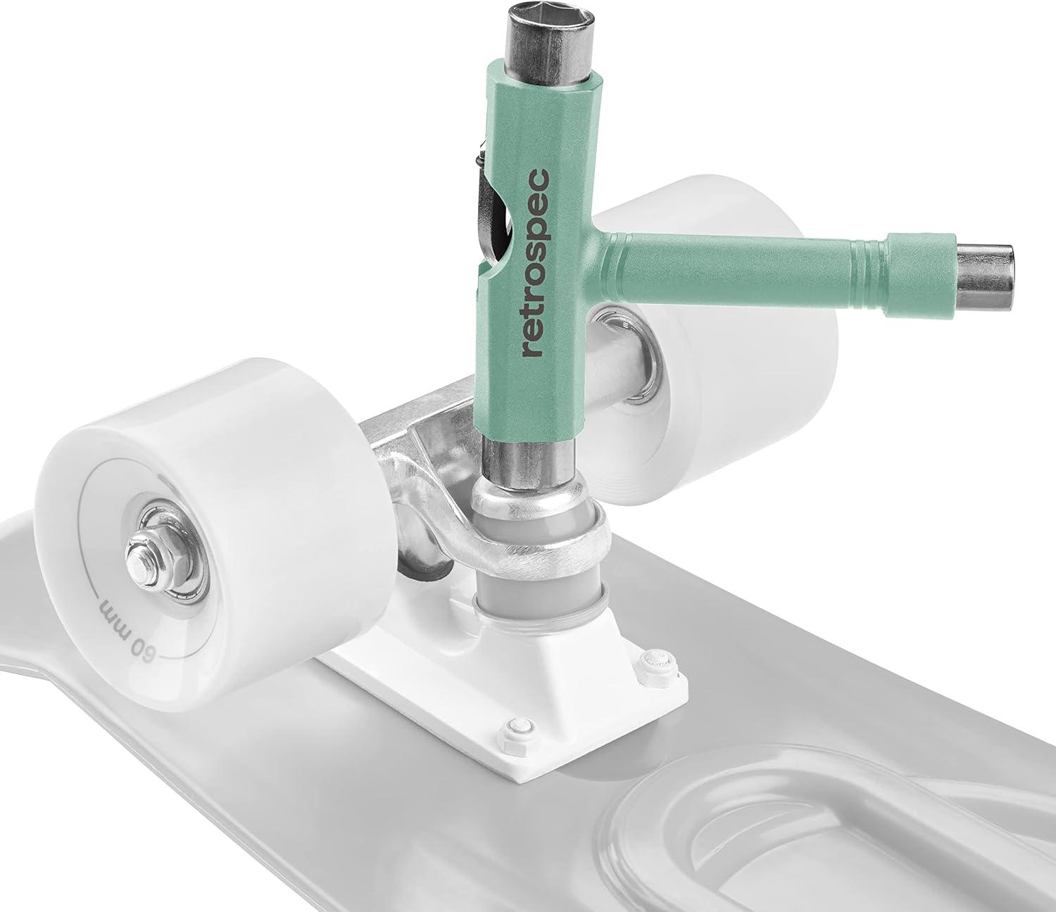 Retrospec Upkeep All-in-One Multi-Function Portable Skate Tool with 2-in-1 Allen Wrench & Phillips Head Screwdriver for Adjusting and Tightening Skateboard/Longboard Wheels, Trucks, and Kingpins(Matcha)