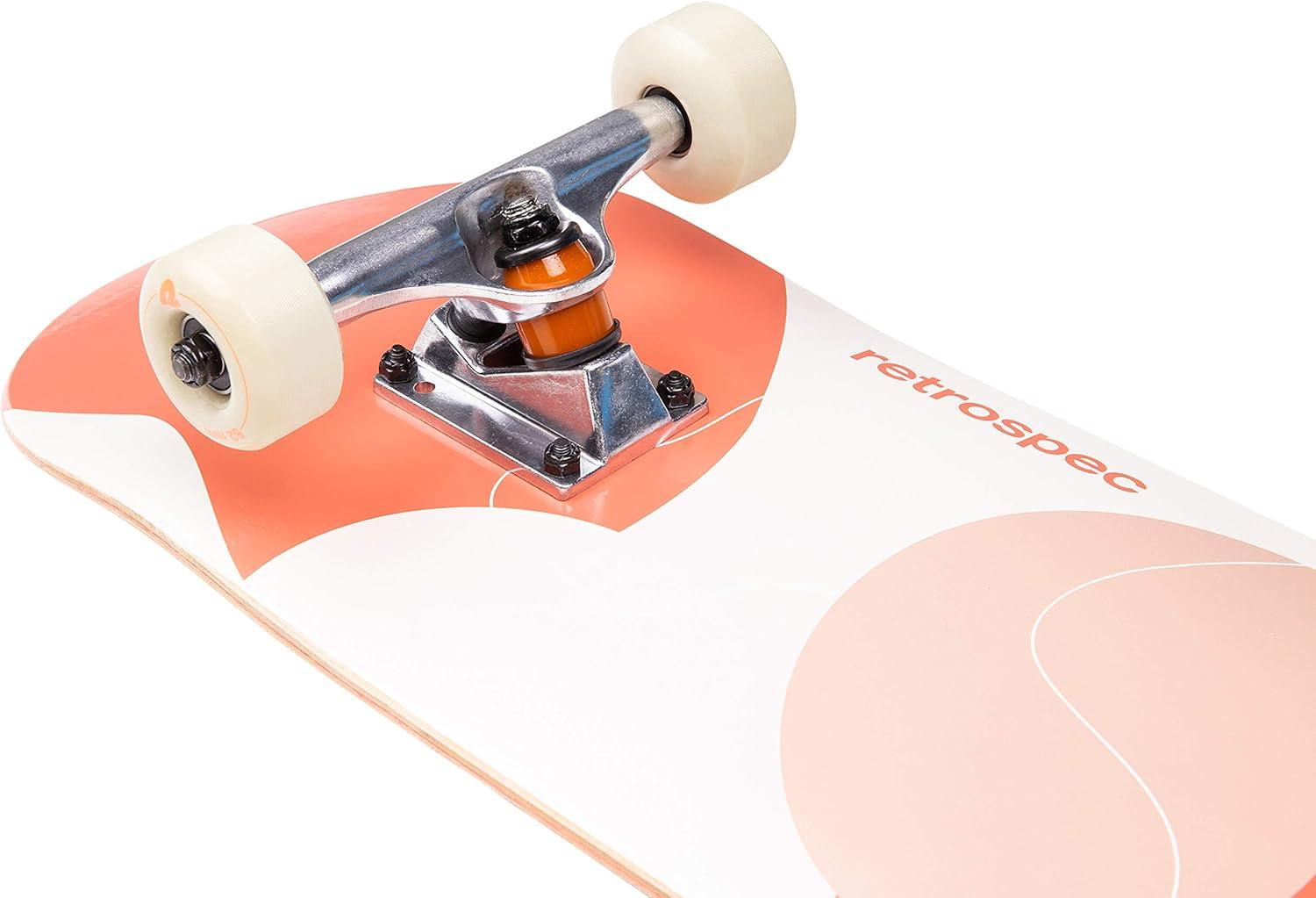 Retrospec Alameda Skateboard Complete | Canadian Maple Wood Deck w/ 5.5 Inch Aluminum Alloy Trucks for Commuting, Cruising, Carving & Downhill Riding(Modern Terracota)