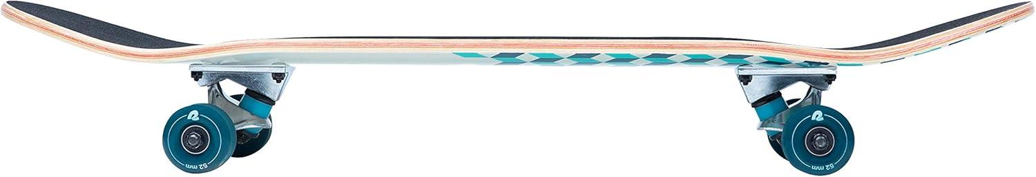 Retrospec Alameda Skateboard Complete | Canadian Maple Wood Deck w/ 5.5 Inch Aluminum Alloy Trucks for Commuting, Cruising, Carving & Downhill Riding(Marine Isometric)