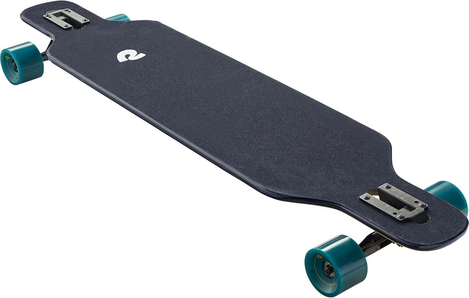 Retrospec Rift Drop-Through Longboard Skateboard Complete Canadian Maple Wood Cruiser w/Drop-Through Trucks for Commuting, Cruising, Carving & Downhill Riding(Rip Current)