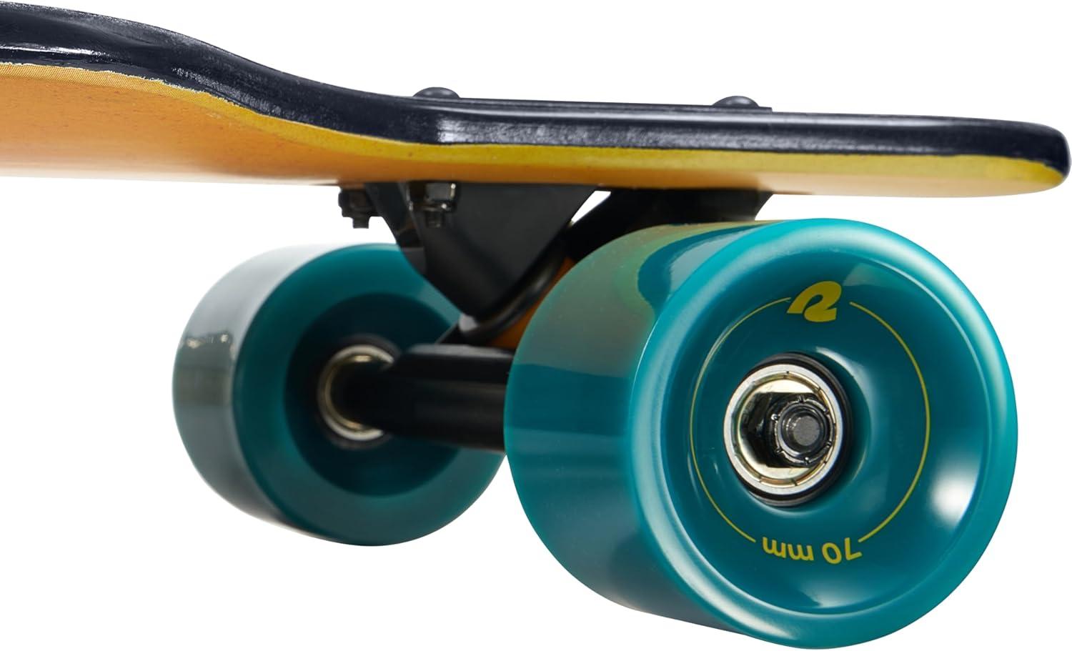 Retrospec Rift Drop-Through Longboard Skateboard Complete Canadian Maple Wood Cruiser w/Drop-Through Trucks for Commuting, Cruising, Carving & Downhill Riding(Rip Current)