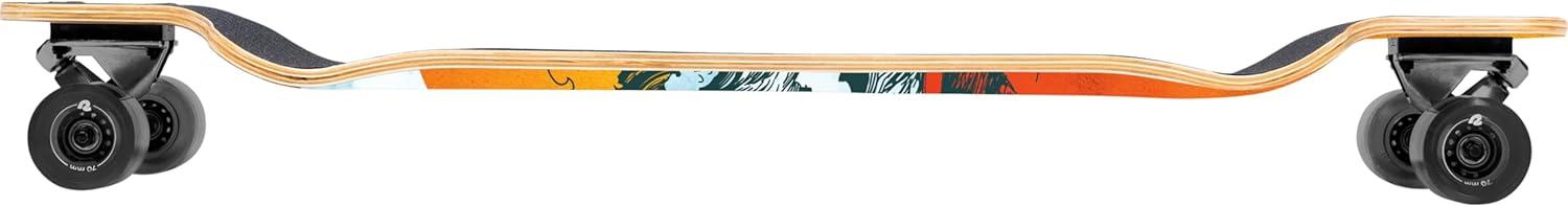 Retrospec Tidal Drop Down Longboard – 41″ Extra Wide Stable Deck, 9-Ply Canadian Maple, ABEC-9 Bearings, 85A PU Wheels, Reverse Kingpin Trucks for Cruising & Downhill(Rip Current)