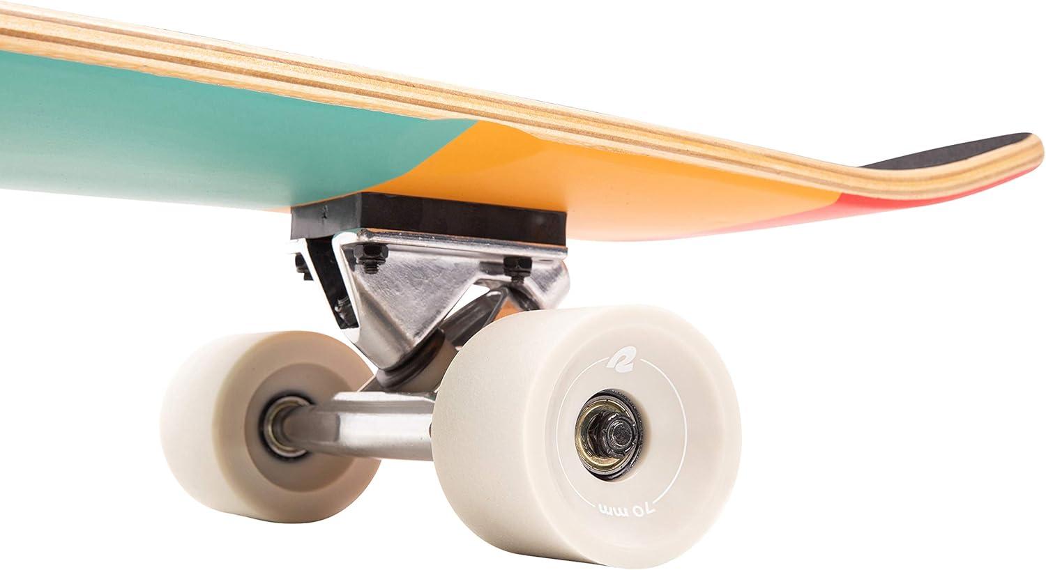 Retrospec Zed Longboard Skateboard Complete Cruiser | Bamboo & Canadian Maple Wood Cruiser w/ Reverse Kingpin Trucks for Commuting, Cruising, Carving & Downhill Riding