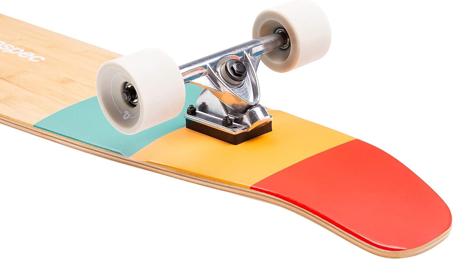 Retrospec Zed Longboard Skateboard Complete Cruiser | Bamboo & Canadian Maple Wood Cruiser w/ Reverse Kingpin Trucks for Commuting, Cruising, Carving & Downhill Riding