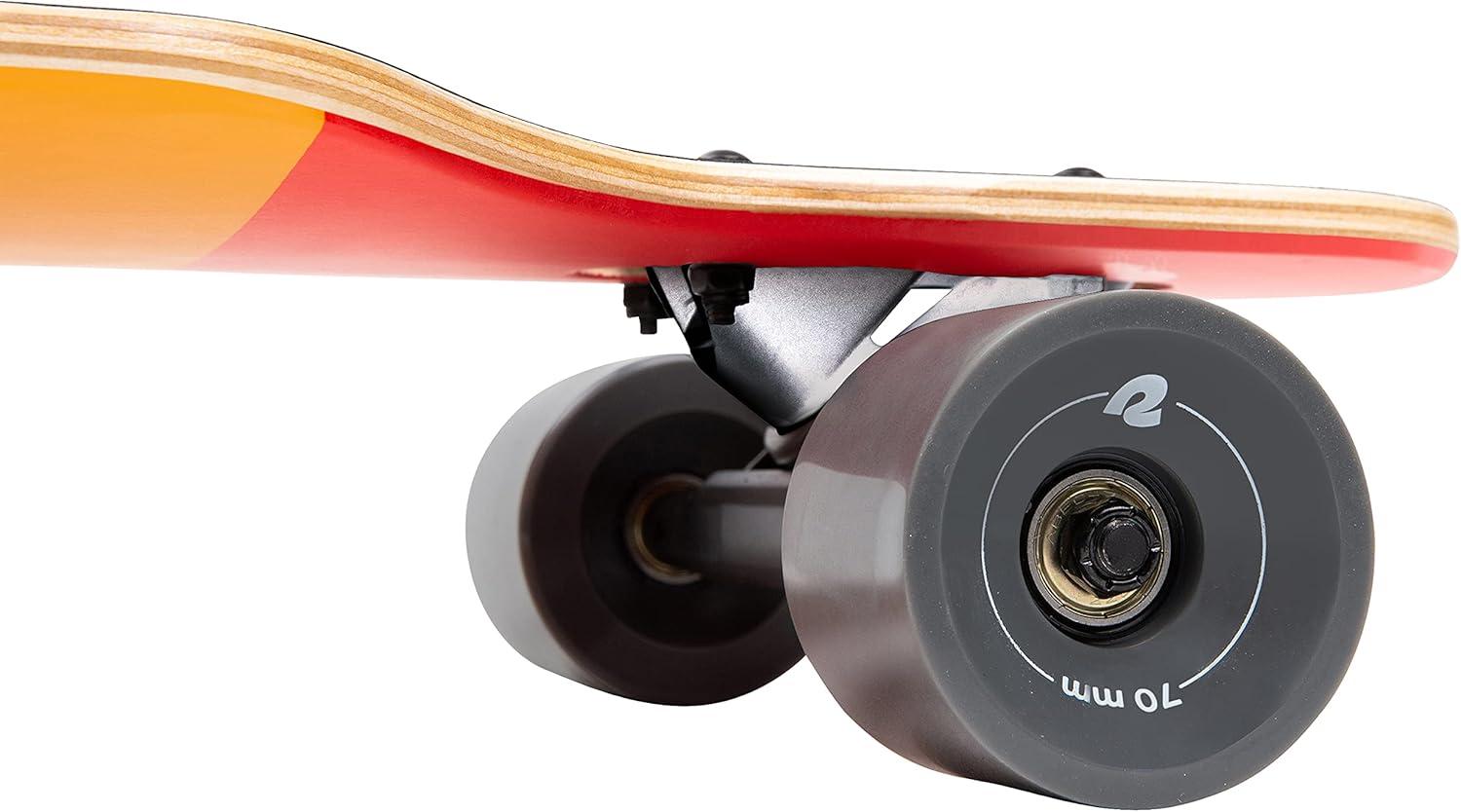 Retrospec Rift Drop-Through Longboard Skateboard Complete Canadian Maple Wood Cruiser w/Drop-Through Trucks for Commuting, Cruising, Carving & Downhill Riding(Zion)