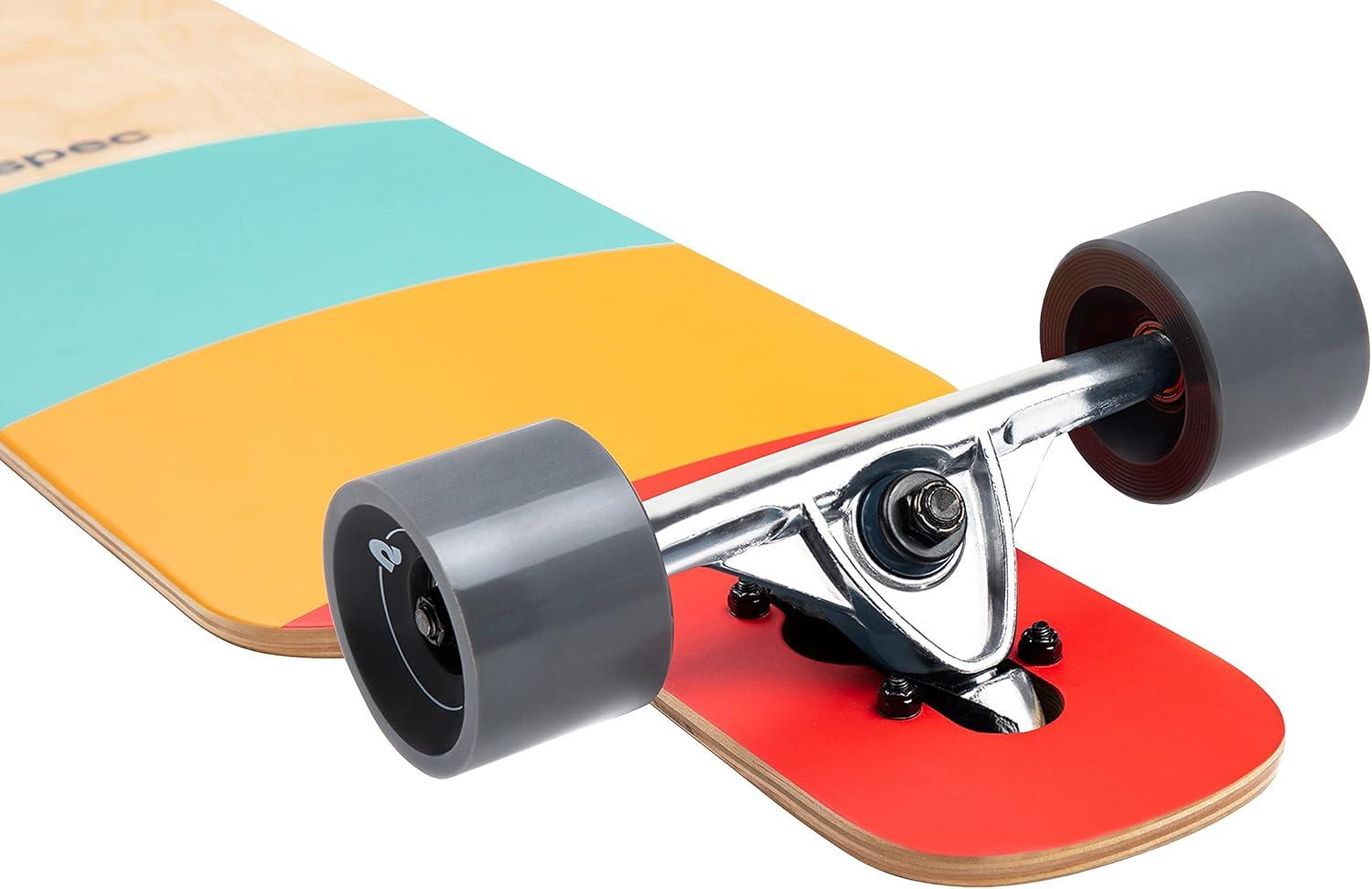 Retrospec Rift Drop-Through Longboard Skateboard Complete Canadian Maple Wood Cruiser w/Drop-Through Trucks for Commuting, Cruising, Carving & Downhill Riding(Zion)