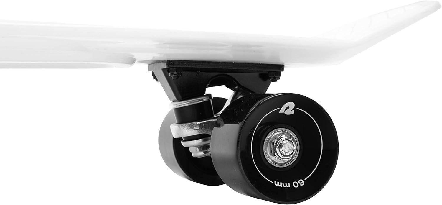 Retrospec Quip Mini Cruiser Skateboard 22.5″ Classic Retro Plastic Cruiser Complete Skateboard with ABEC 7 Bearings and PU Wheels Compact Board w/Grippy, Molded Waffle Deck(Domino)