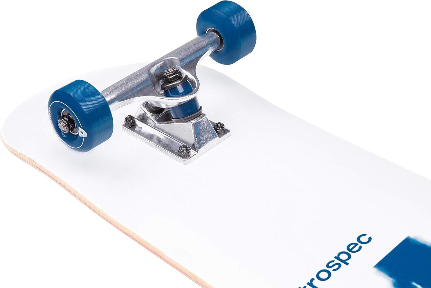 Retrospec Alameda Skateboard Complete | Canadian Maple Wood Deck w/ 5.5 Inch Aluminum Alloy Trucks for Commuting, Cruising, Carving & Downhill Riding(Azul Mist)