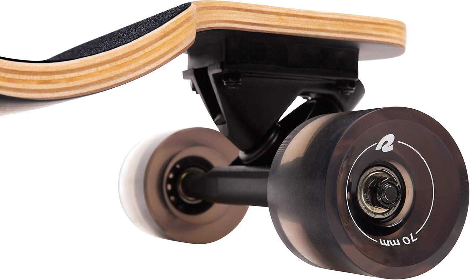 Retrospec Tidal Drop Down Longboard – 41″ Extra Wide Stable Deck, 9-Ply Canadian Maple, ABEC-9 Bearings, 85A PU Wheels, Reverse Kingpin Trucks for Cruising & Downhill(Black Edge)