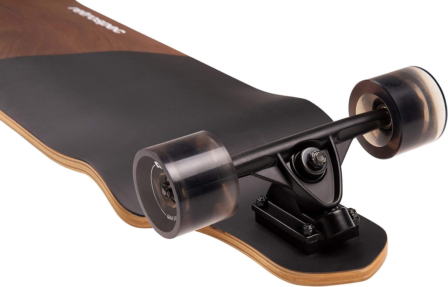 Retrospec Tidal Drop Down Longboard – 41″ Extra Wide Stable Deck, 9-Ply Canadian Maple, ABEC-9 Bearings, 85A PU Wheels, Reverse Kingpin Trucks for Cruising & Downhill(Black Edge)