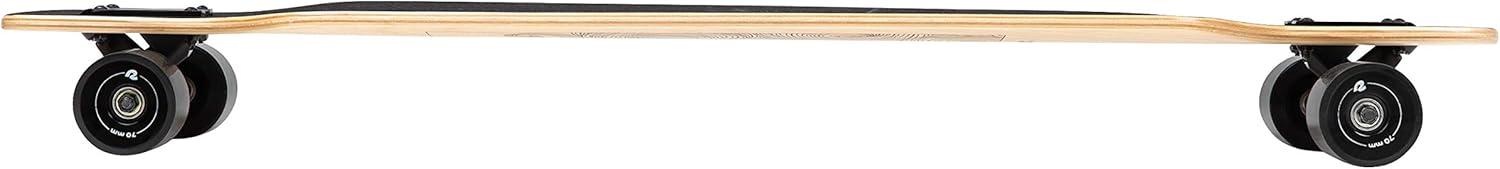 Retrospec Rift Drop-Through Longboard Skateboard Complete Canadian Maple Wood Cruiser w/Drop-Through Trucks for Commuting, Cruising, Carving & Downhill Riding(Tangerine Wave)