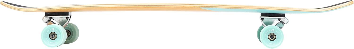 Retrospec Zed Pintail & Cruiser Longboard Adult Skateboard – 44in Bamboo & Canadian Maple Deck with ABEC-7 Bearings, 70mm PU Wheels for Commuting & Carving(Aqua Fishtail)