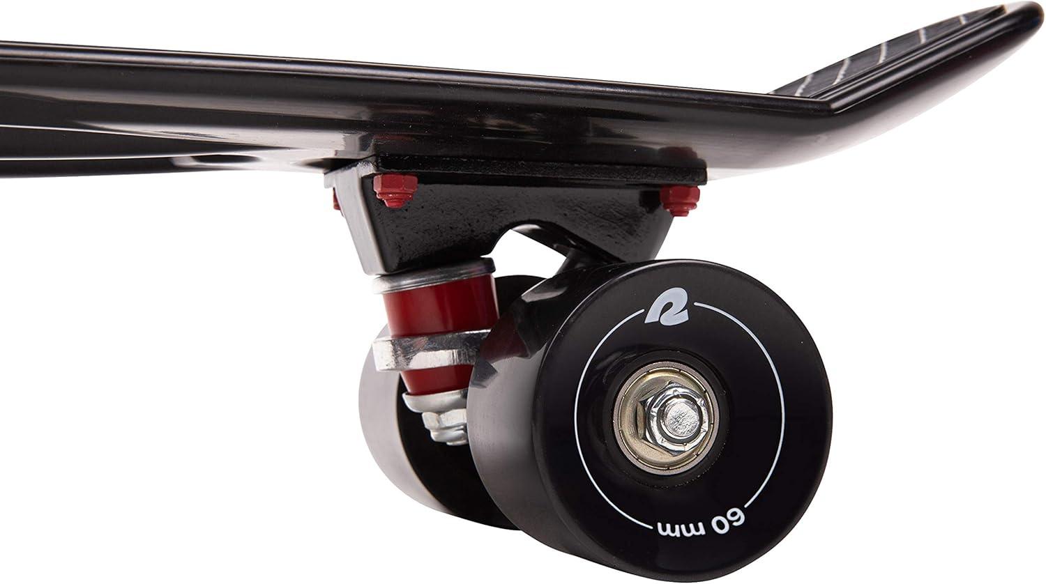 Retrospec Quip Skateboard 22.5″ and 27″ Classic Retro Plastic Cruiser Complete Skateboard with ABEC 7 Bearings and PU Wheels(Black)