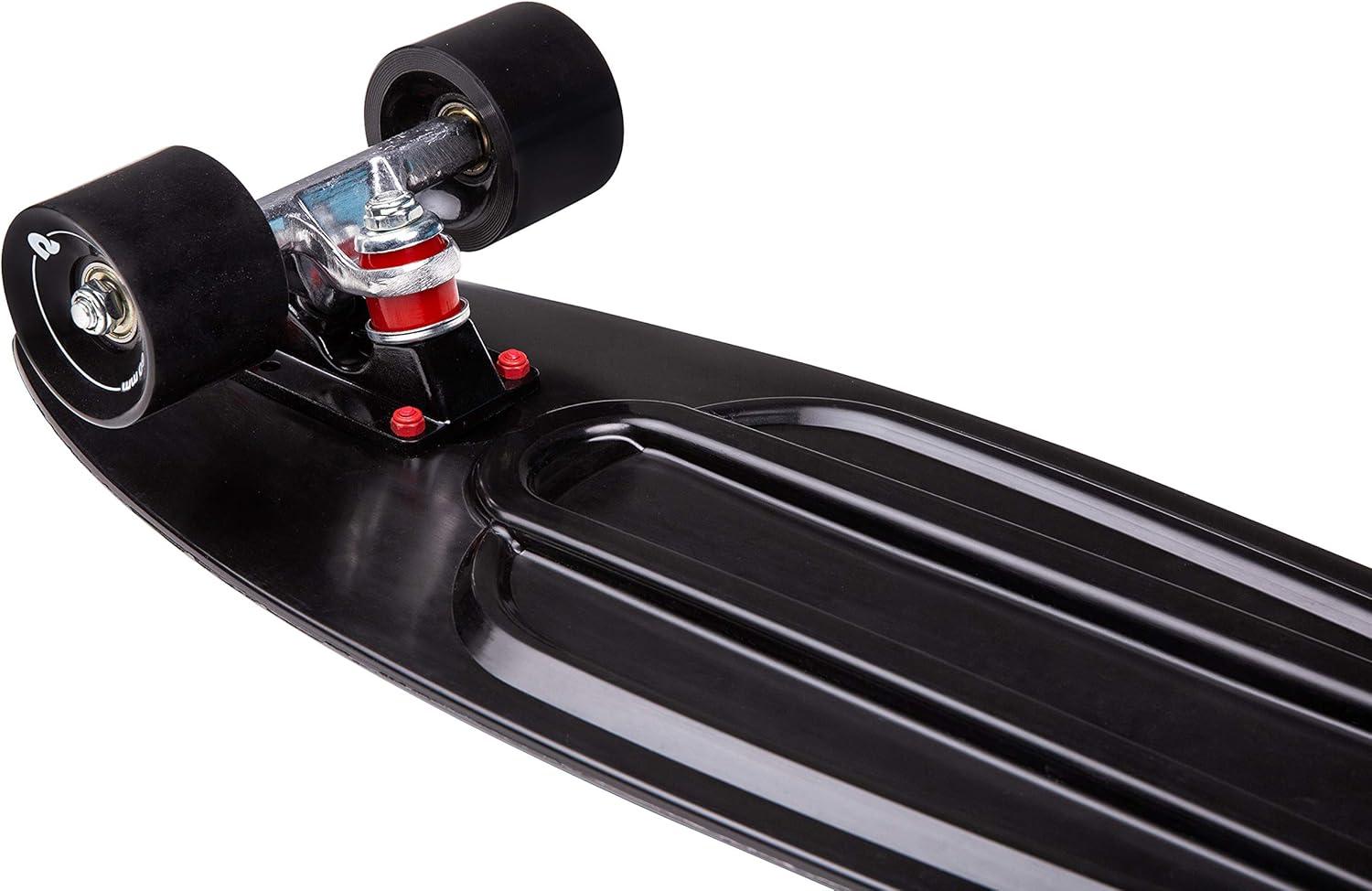Retrospec Quip Skateboard 22.5″ and 27″ Classic Retro Plastic Cruiser Complete Skateboard with ABEC 7 Bearings and PU Wheels(Black)