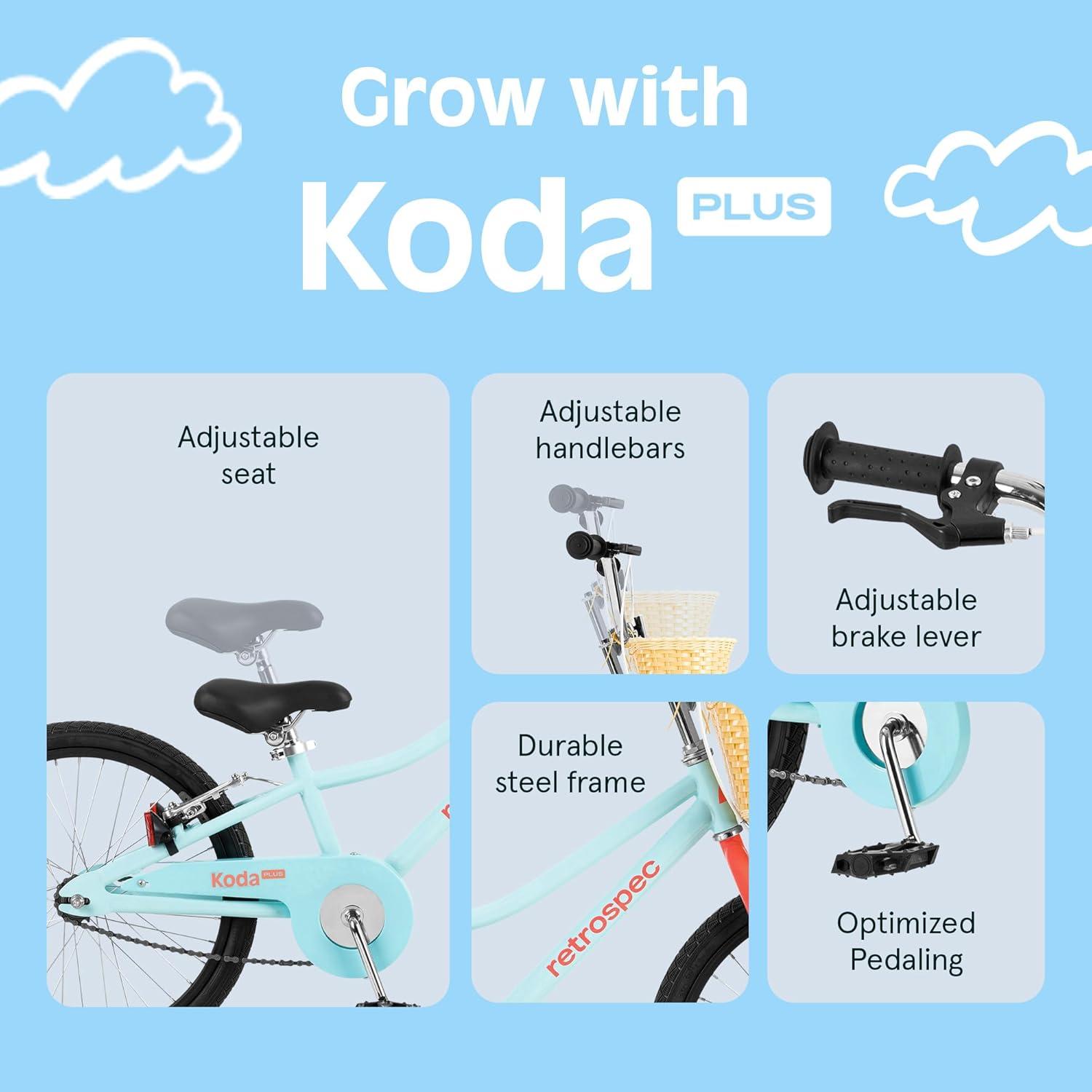 Retrospec Koda Plus Kids Bike for Boys & Girls Ages 6-8 Years – 20″ Children’s Bicycle, Adjustable Seat & Handlebars(Starfish)