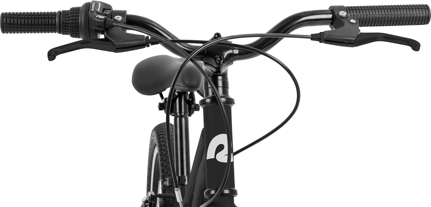 Retrospec Dart 20 & 24 Inch Kids Bike – 7-Speed Hybrid Bicycle for Ages 6-11 with 29in All-Season Tires & Shock Absorption – Adjustable Height Youth Bike with V-Brakes & Smooth Gear Shifting(Matte Black)