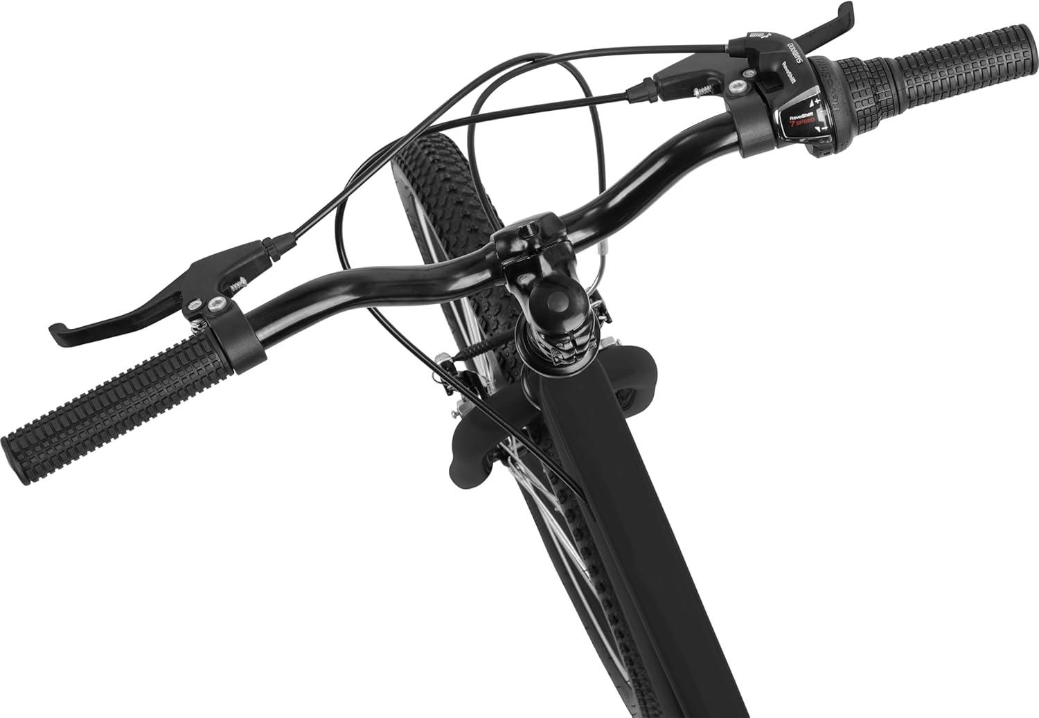 Retrospec Dart 20 & 24 Inch Kids Bike – 7-Speed Hybrid Bicycle for Ages 6-11 with 29in All-Season Tires & Shock Absorption – Adjustable Height Youth Bike with V-Brakes & Smooth Gear Shifting(Matte Black)