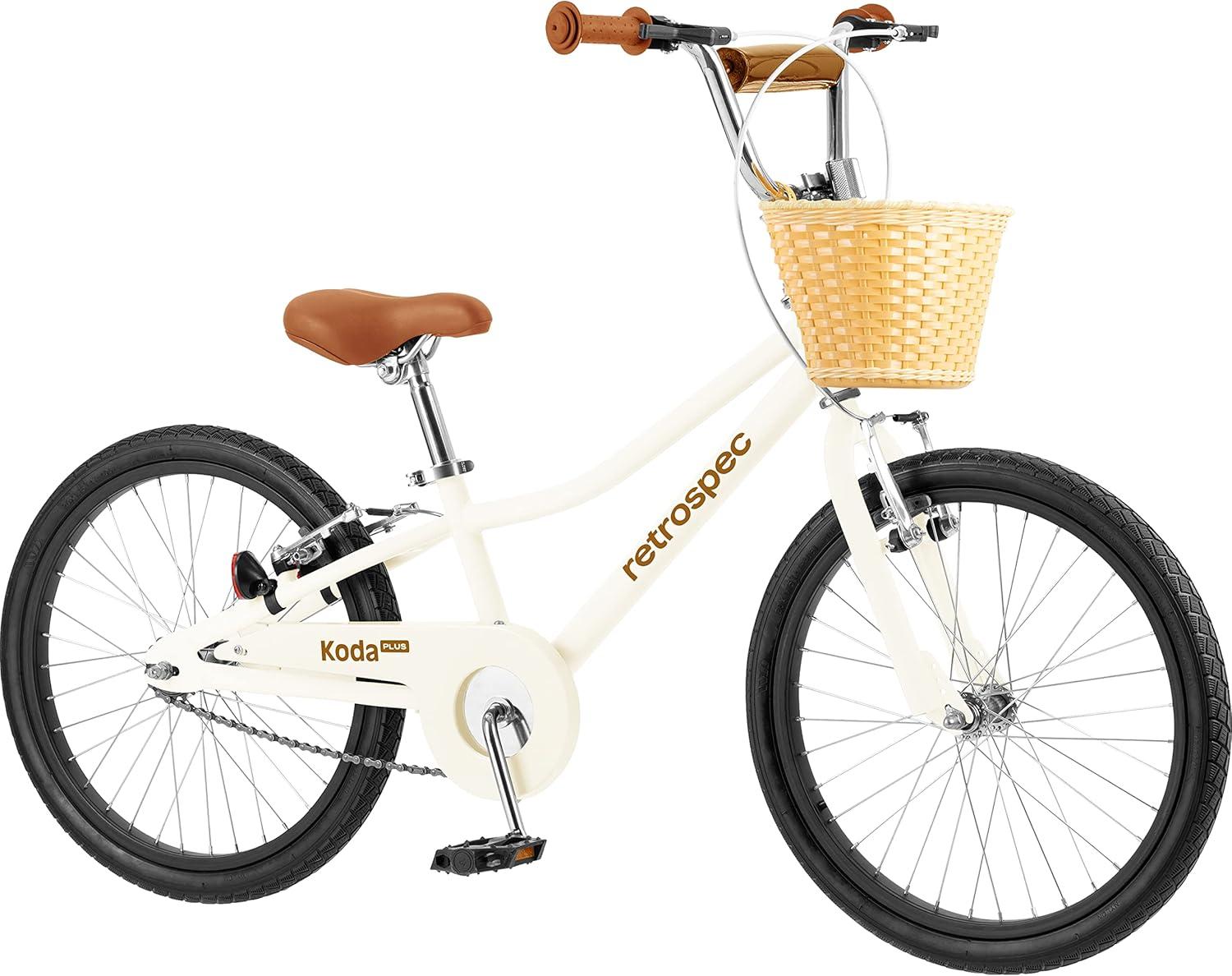 Retrospec Koda Plus Kids Bike for Boys & Girls Ages 6-8 Years – 20″ Children’s Bicycle, Adjustable Seat & Handlebars(Eggshell)