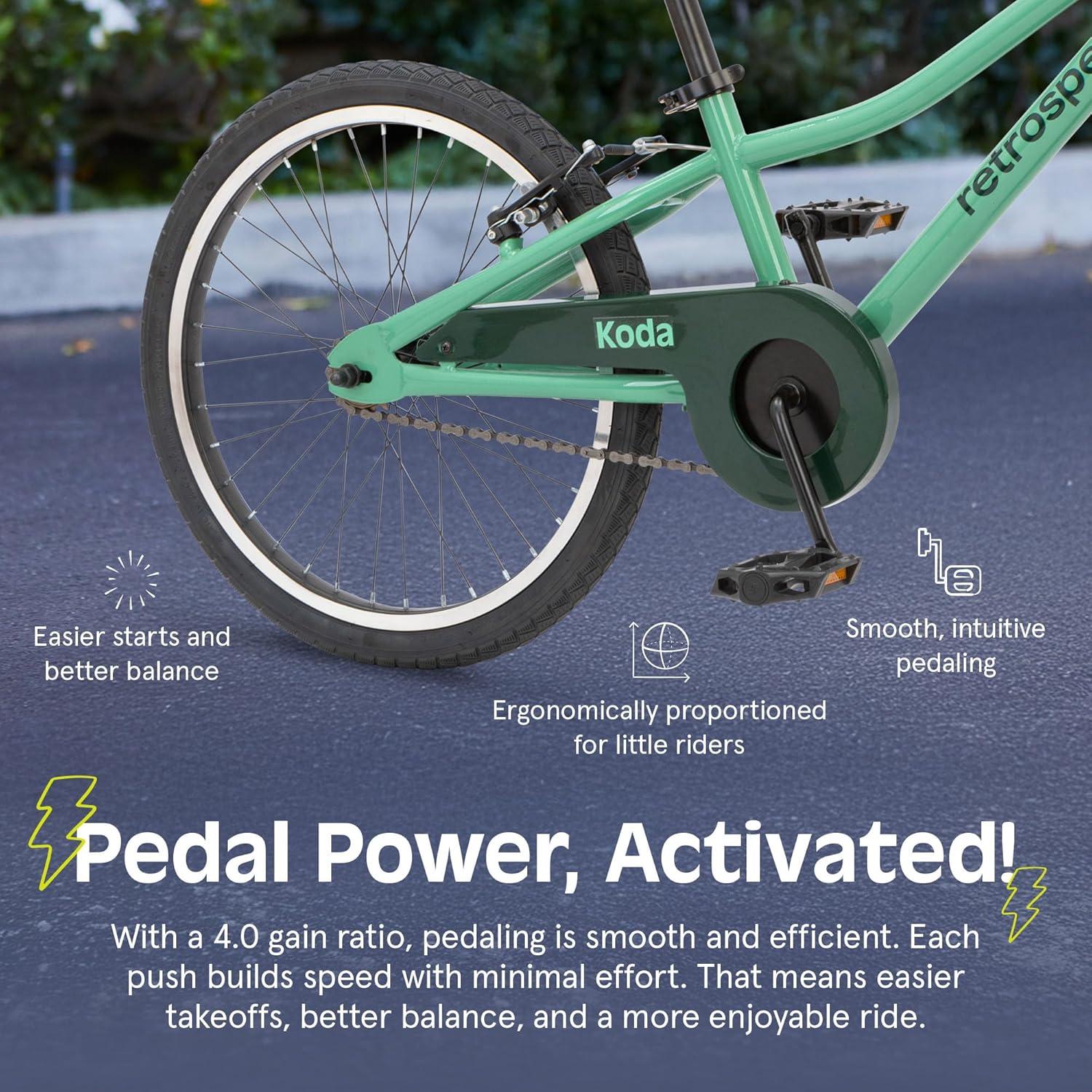 Retrospec Koda Plus Kids Bike for Boys & Girls Ages 6-8 Years – 20″ Children’s Bicycle, Adjustable Seat & Handlebars(Mantis)