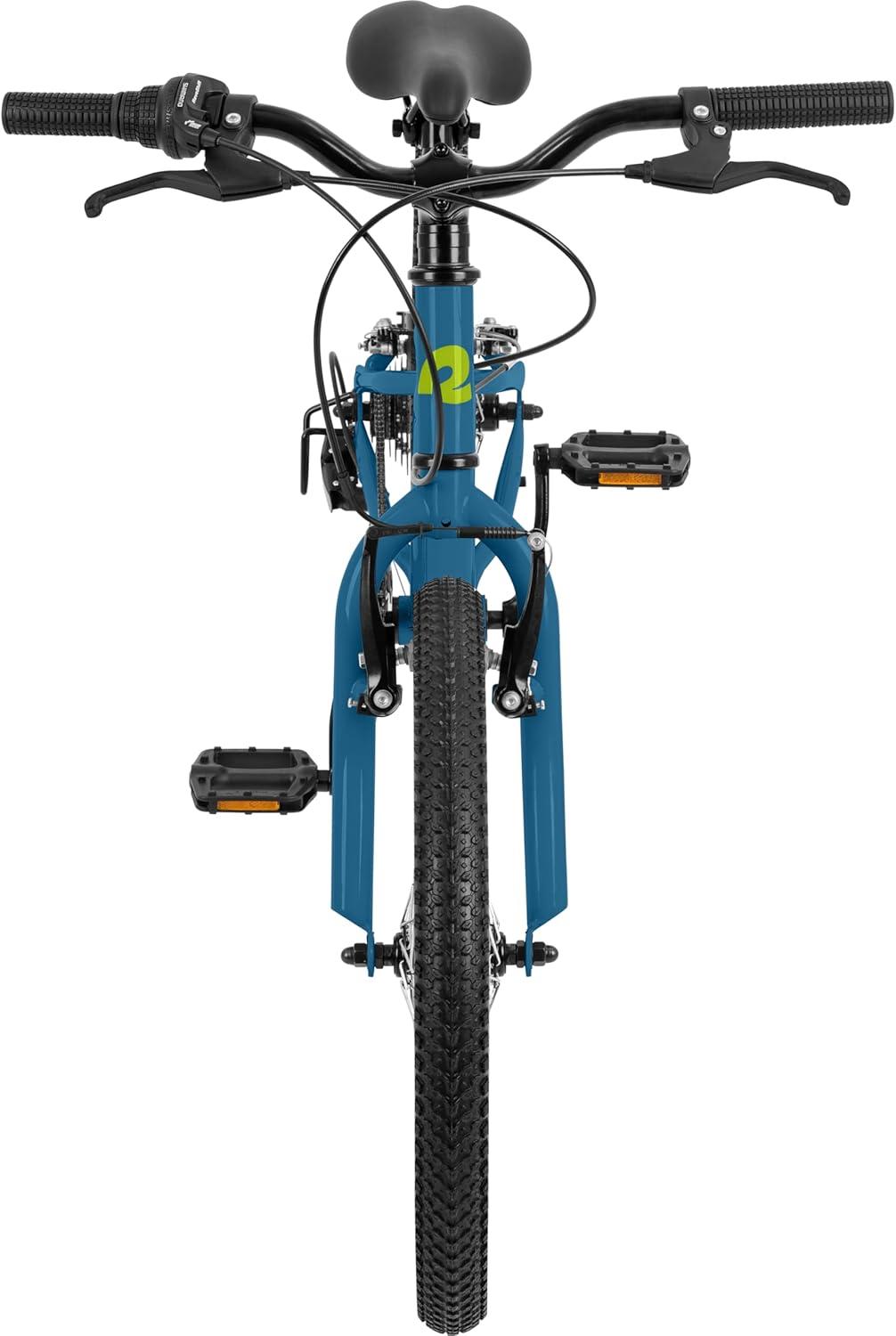 Retrospec Dart 20 & 24 Inch Kids Bike – 7-Speed Hybrid Bicycle for Ages 6-11 with 29in All-Season Tires & Shock Absorption – Adjustable Height Youth Bike with V-Brakes & Smooth Gear Shifting(Blue Tang)