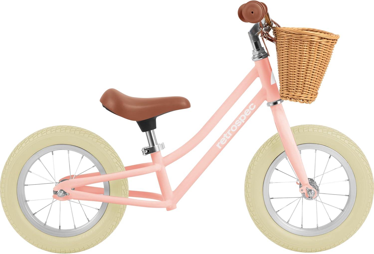 Retrospec Baby Beaumont Kids’ Balance Bike for Toddlers, No Pedals, Cushioning Air Filled Tires for Boys and Girls Ages 18 Months – 3 Years, with Adjustable Seat Height(Blush)