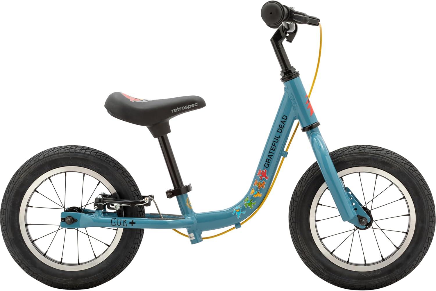 Retrospec Cub Plus Toddler Balance Bike for Boys & Girls Ages 18 Months – 4 Years No Pedals with Lightweight Frame and Adjustable V-Brake, Seat and Handlebar for Kids(Grateful Dead)