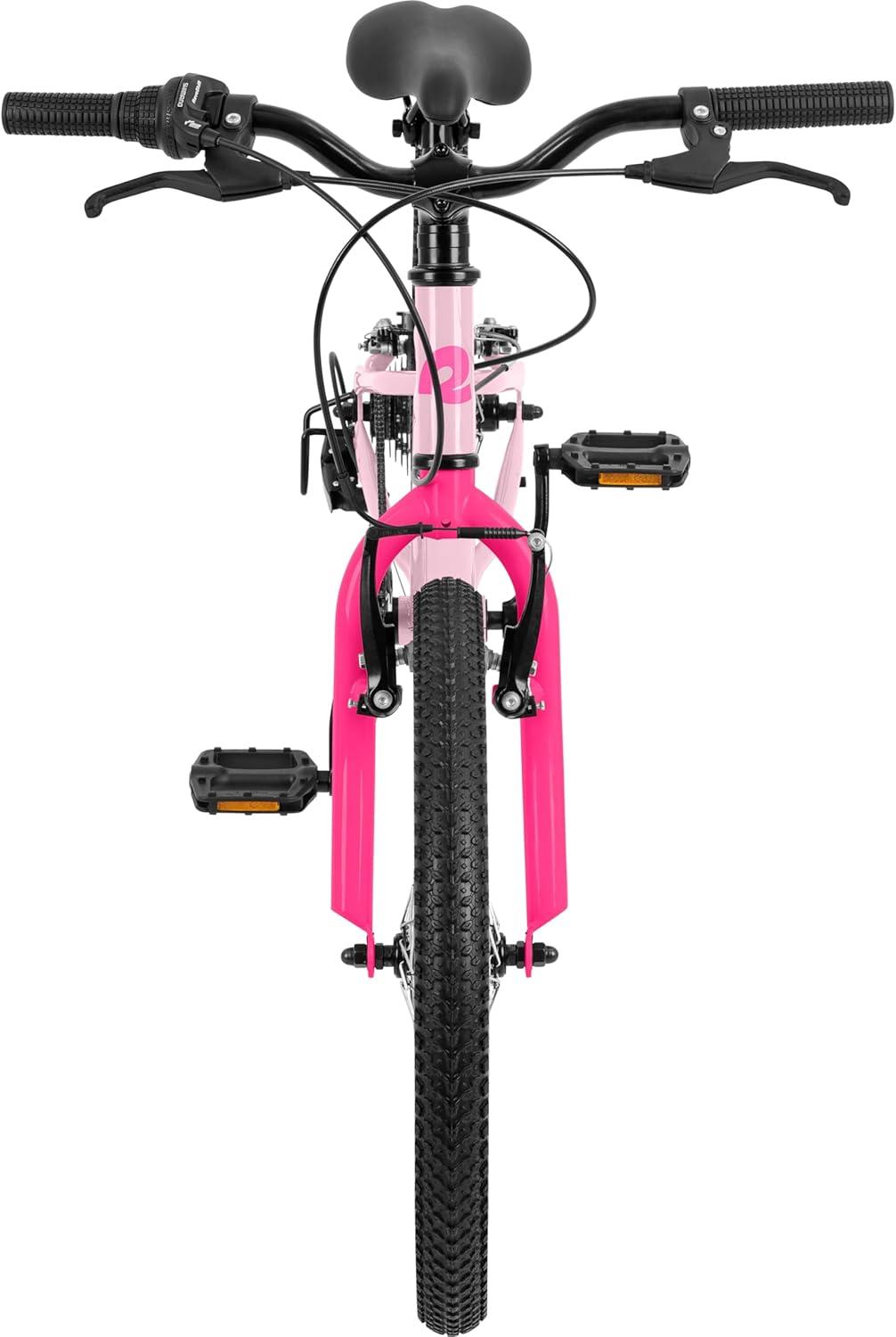 Retrospec Dart 20 & 24 Inch Kids Bike – 7-Speed Hybrid Bicycle for Ages 6-11 with 29in All-Season Tires & Shock Absorption – Adjustable Height Youth Bike with V-Brakes & Smooth Gear Shifting(Wild Berry)
