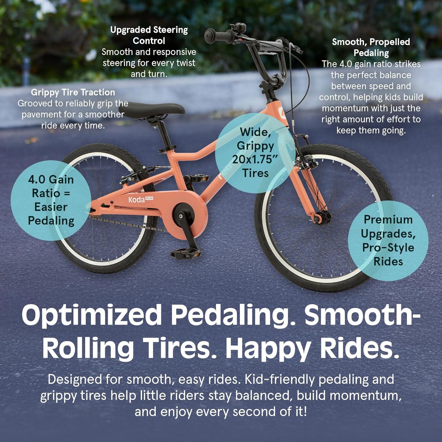Retrospec Koda Plus Kids Bike for Boys & Girls Ages 6-8 Years – 20″ Children’s Bicycle, Adjustable Seat & Handlebars(Rose)