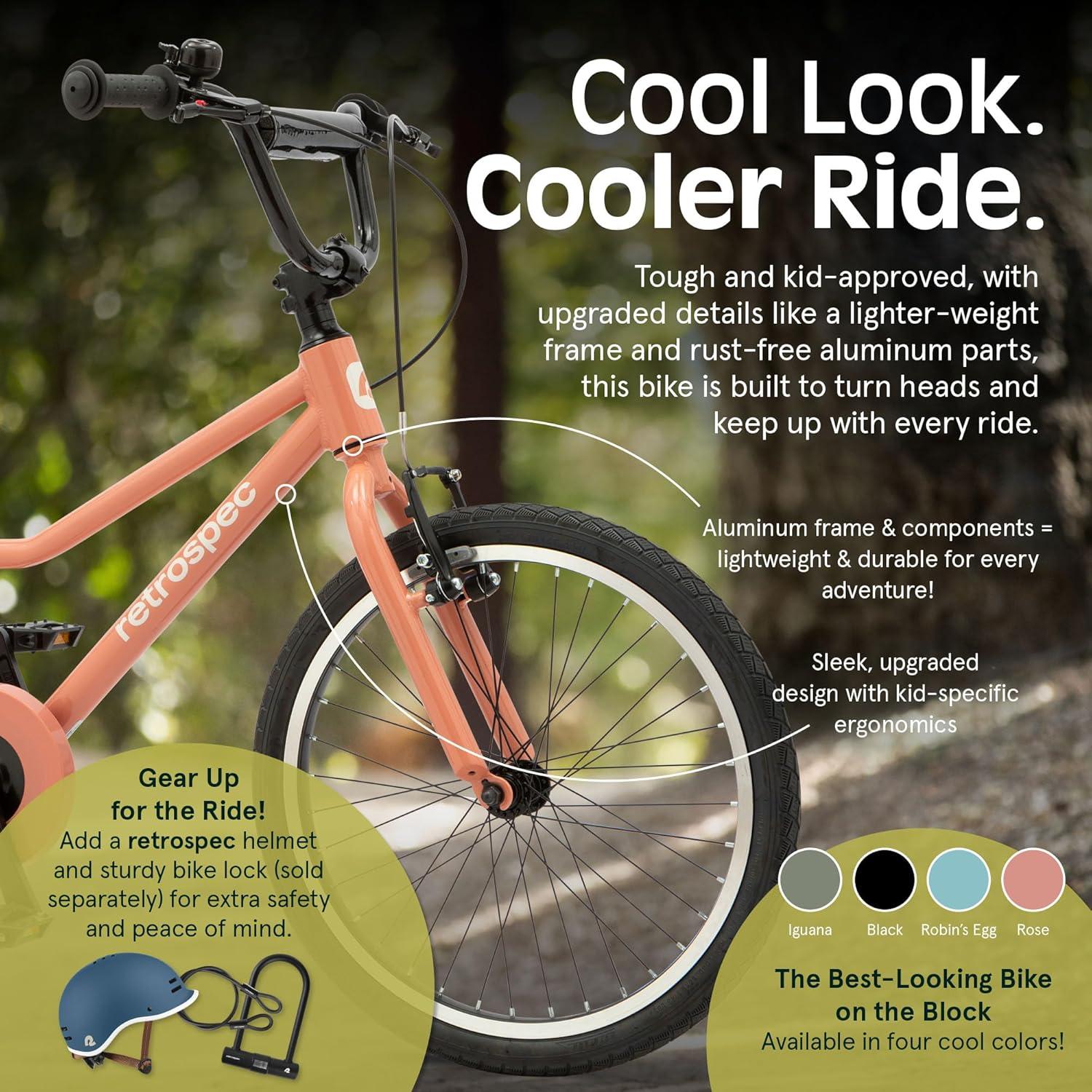 Retrospec Koda Plus Kids Bike for Boys & Girls Ages 6-8 Years – 20″ Children’s Bicycle, Adjustable Seat & Handlebars(Rose)
