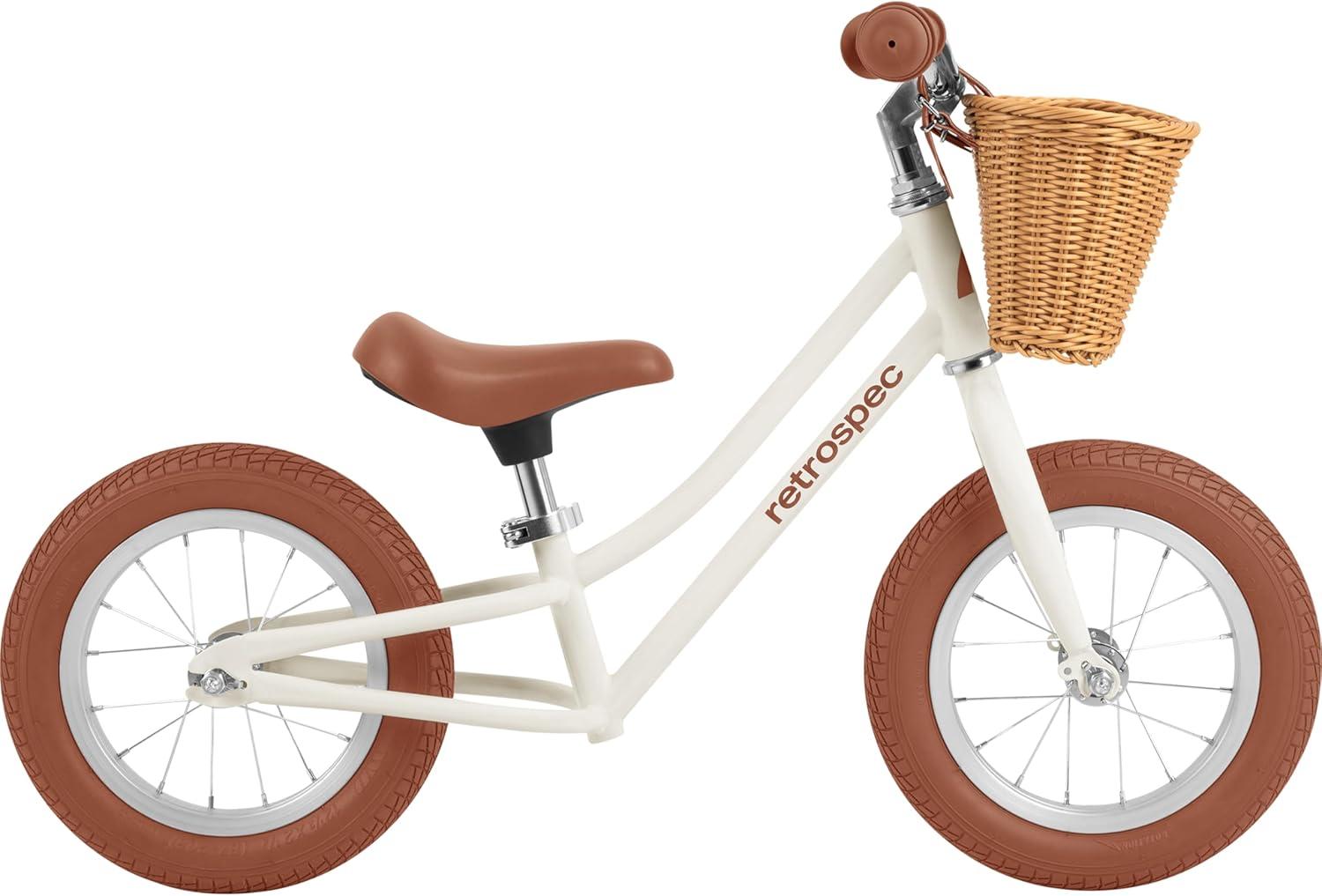 Retrospec Baby Beaumont Kids’ Balance Bike for Toddlers, No Pedals, Cushioning Air Filled Tires for Boys and Girls Ages 18 Months – 3 Years, with Adjustable Seat Height(Eggshell)