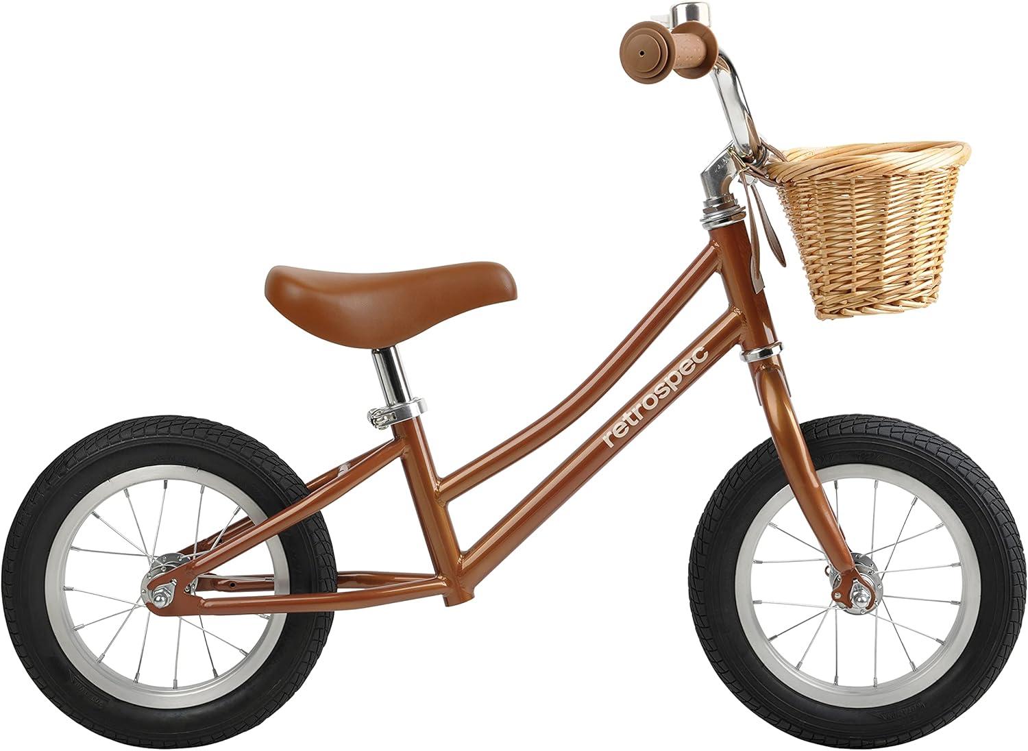 Retrospec Baby Beaumont Kids’ Balance Bike for Toddlers, No Pedals, Cushioning Air Filled Tires for Boys and Girls Ages 18 Months – 3 Years, with Adjustable Seat Height(Burnt Orange)