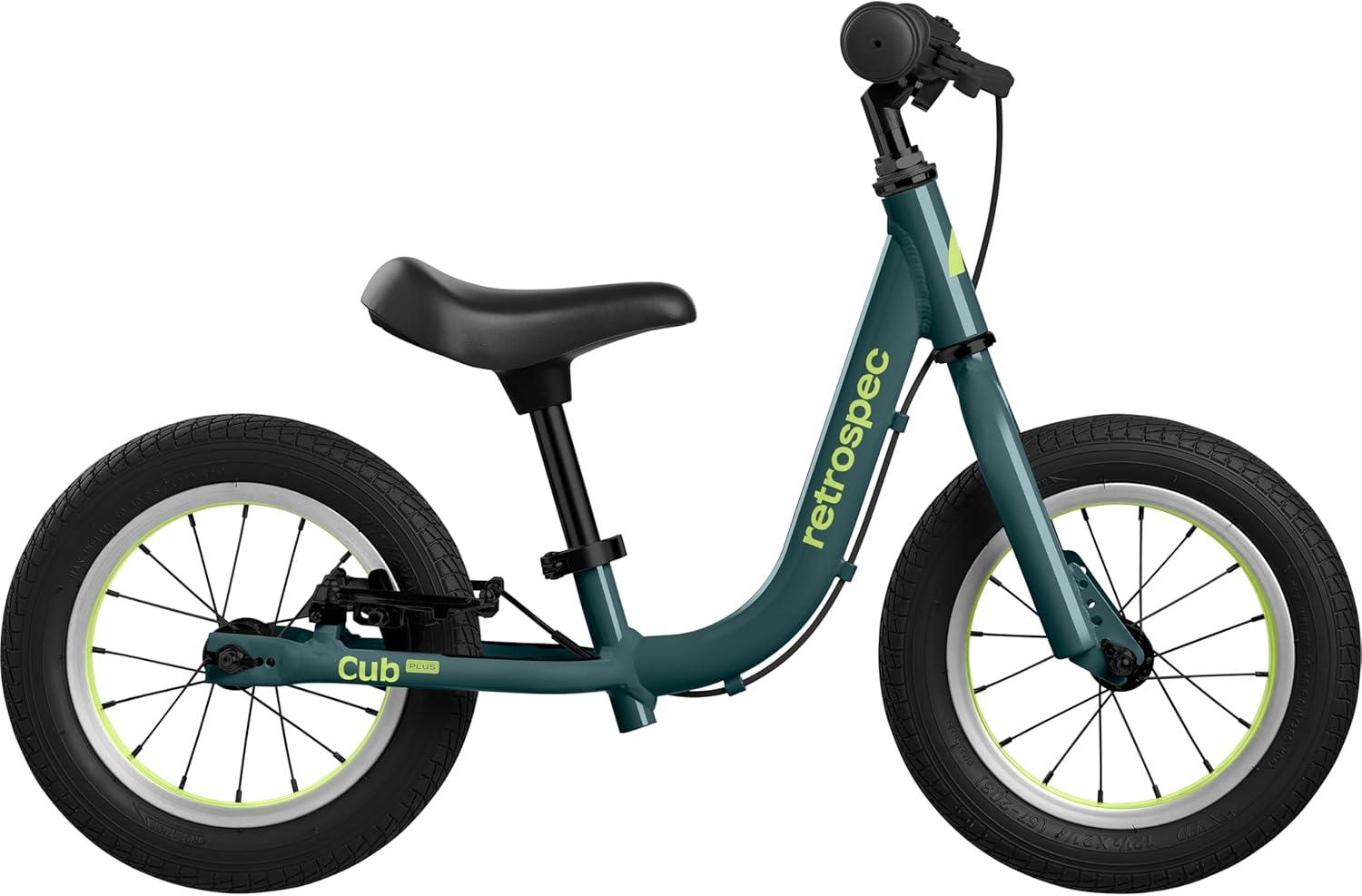 Retrospec Cub Plus Toddler Balance Bike for Boys & Girls Ages 18 Months – 4 Years No Pedals with Lightweight Frame and Adjustable V-Brake, Seat and Handlebar for Kids(Cypress Blue)