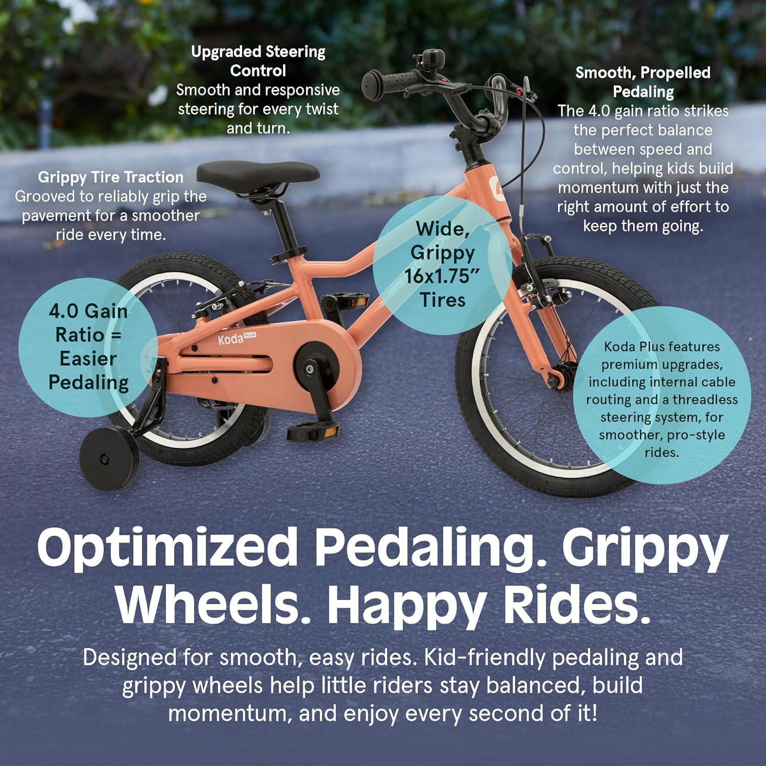 Retrospec Koda Plus Kids Bike for Boys & Girls Ages 4-6 Years – 16″ Children’s Bicycle, Adjustable Seat & Handlebars(Rose)