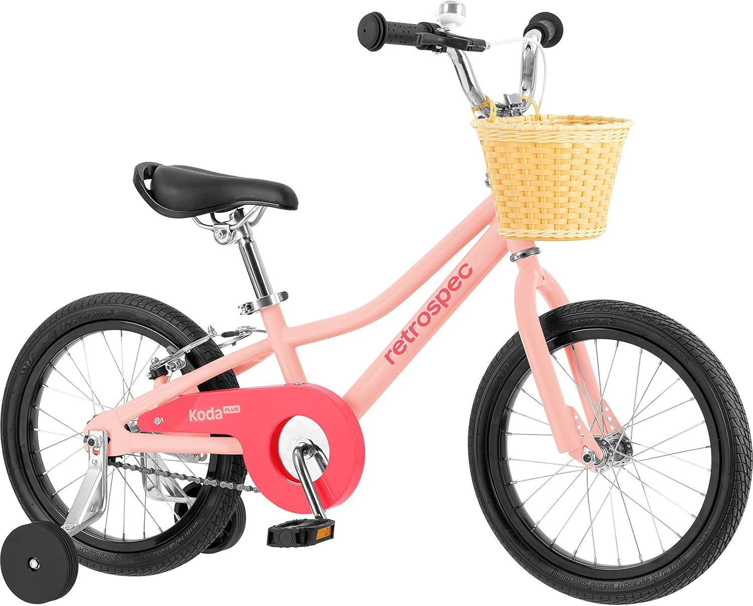Retrospec Koda Plus Kids Bike for Boys & Girls Ages 4-6 Years – 16″ Children’s Bicycle, Adjustable Seat & Handlebars(Blush)