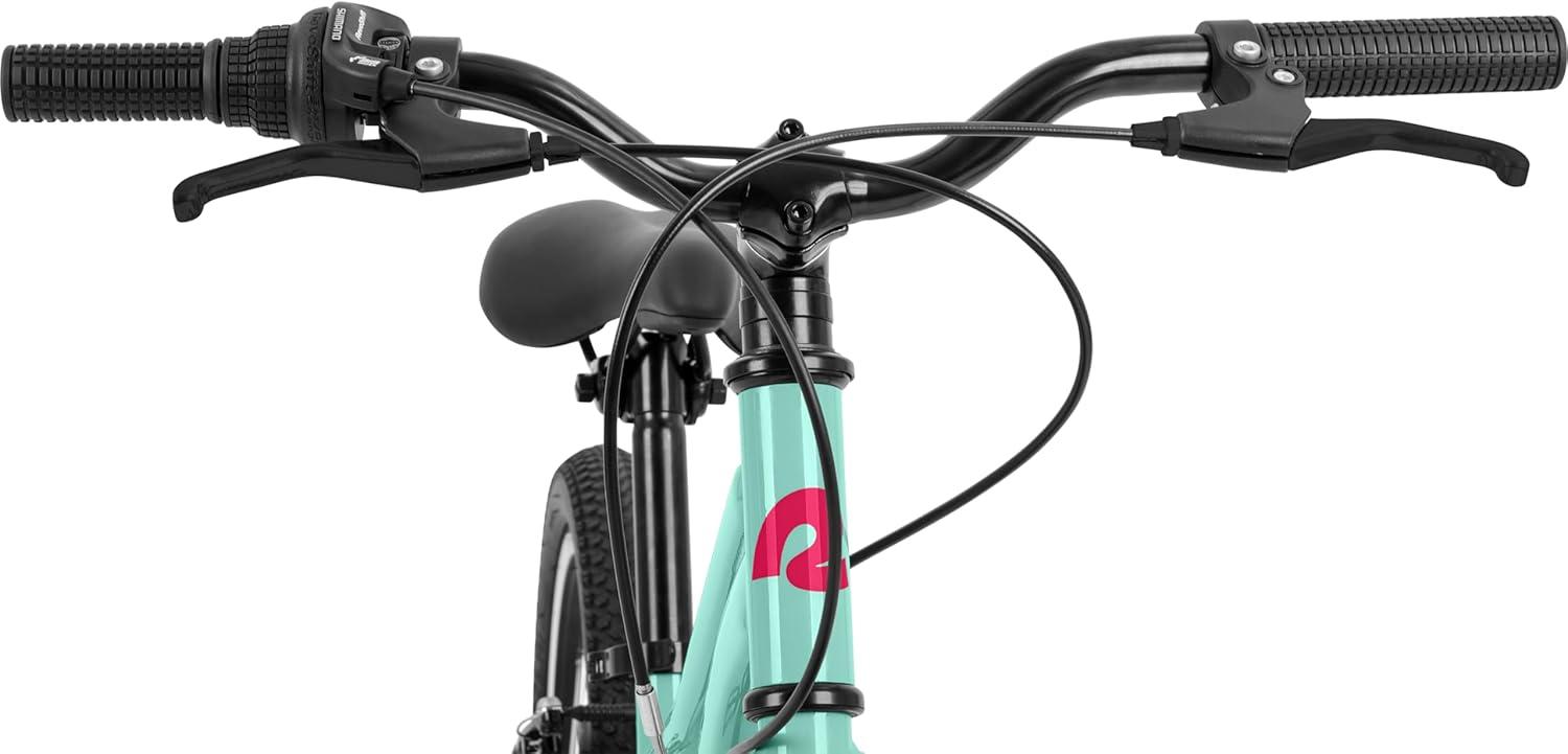 Retrospec Dart 20 & 24 Inch Kids Bike – 7-Speed Hybrid Bicycle for Ages 6-11 with 29in All-Season Tires & Shock Absorption – Adjustable Height Youth Bike with V-Brakes & Smooth Gear Shifting(Seafoam)