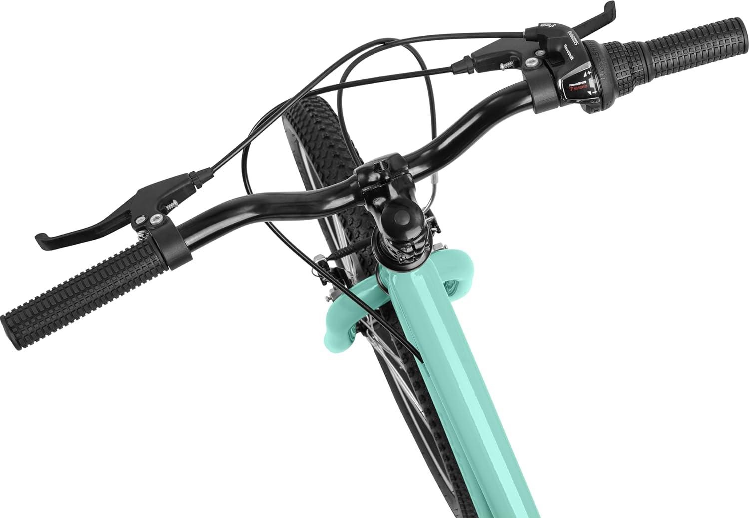 Retrospec Dart 20 & 24 Inch Kids Bike – 7-Speed Hybrid Bicycle for Ages 6-11 with 29in All-Season Tires & Shock Absorption – Adjustable Height Youth Bike with V-Brakes & Smooth Gear Shifting(Seafoam)