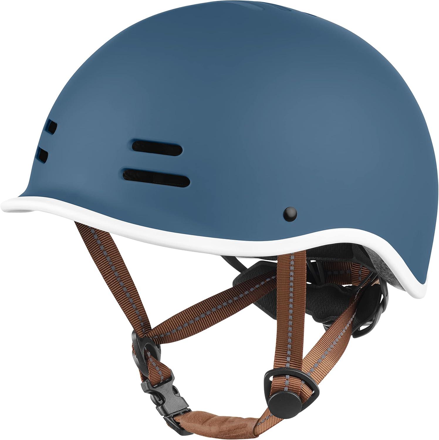 Retrospec Remi Kids Bike Helmet with Built-in Sun Visor – Adjustable Youth & Toddler Safety Gear for Cycling, Skating & Scooters – 11 Air Vents, Washable Padding & Reflective Straps(Matte Navy)