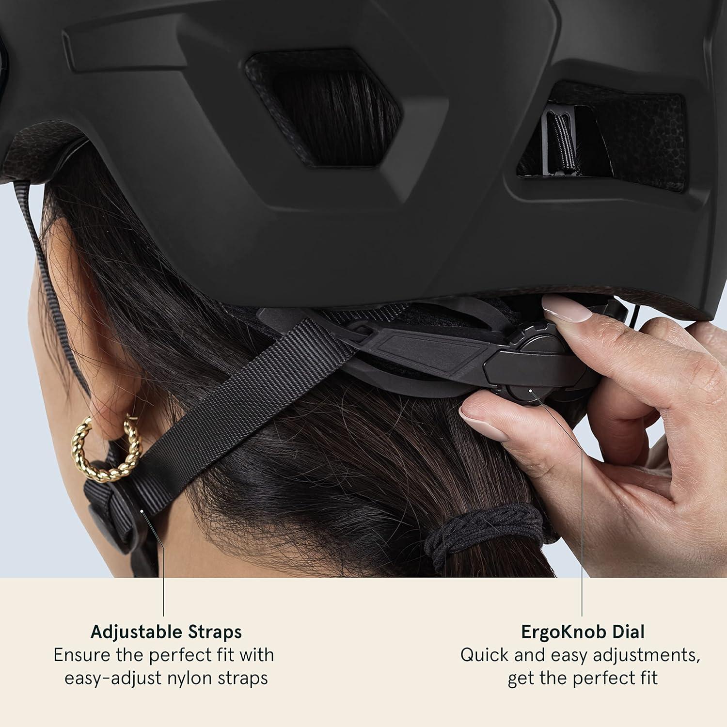 Retrospec Rowan Mountain Bike Helmet with Adjustable ErgoKnob Fit System – 14 Ventilation Ports, Removable Visor & EPS Foam Interior – Lightweight MTB Protection(Matte Black)