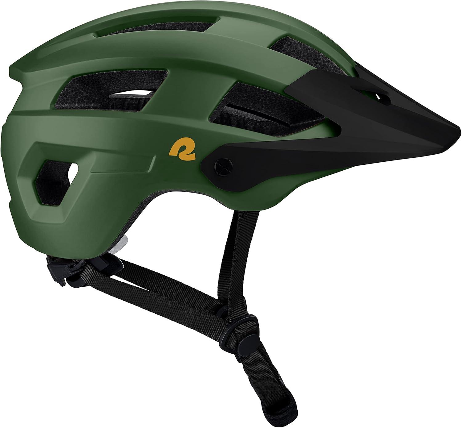Retrospec Rowan Mountain Bike Helmet with Adjustable ErgoKnob Fit System – 14 Ventilation Ports, Removable Visor & EPS Foam Interior – Lightweight MTB Protection(Matte Forest)