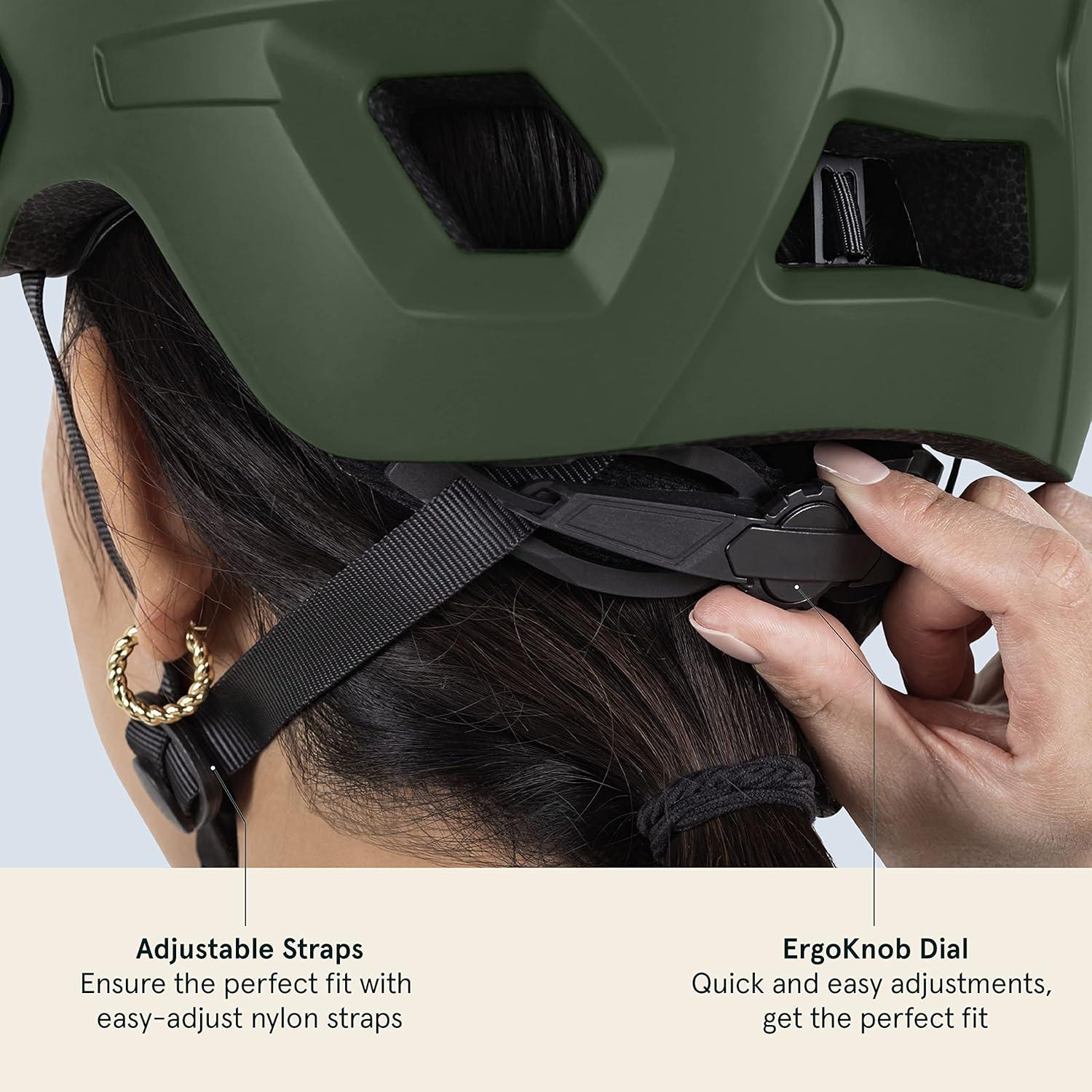 Retrospec Rowan Mountain Bike Helmet with Adjustable ErgoKnob Fit System – 14 Ventilation Ports, Removable Visor & EPS Foam Interior – Lightweight MTB Protection(Matte Forest)