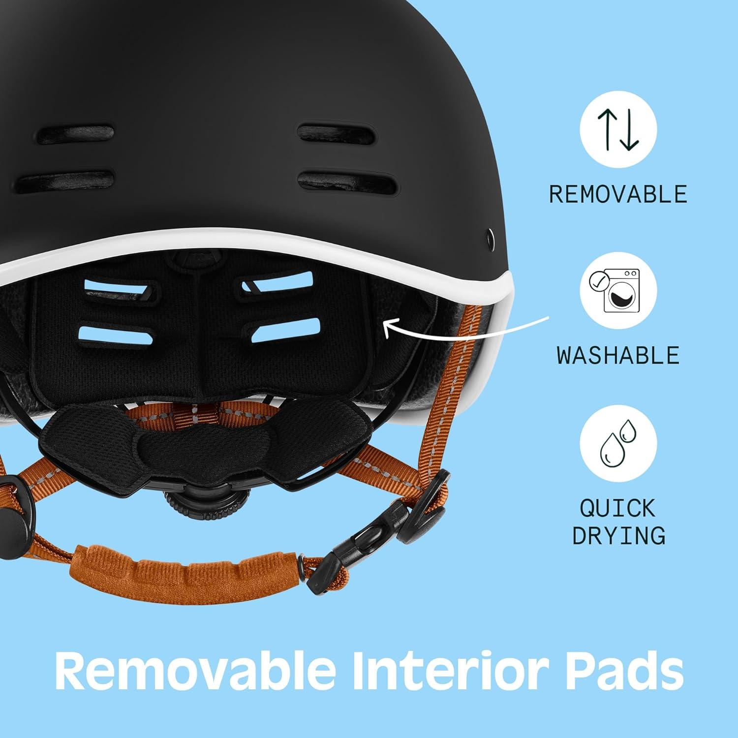Retrospec Remi Adult Bike Helmet for Men & Women – Bicycle Helmet for Commuting, Road Biking, Skating with Adjustable Dial(Matte Black With Adjustable Dial)