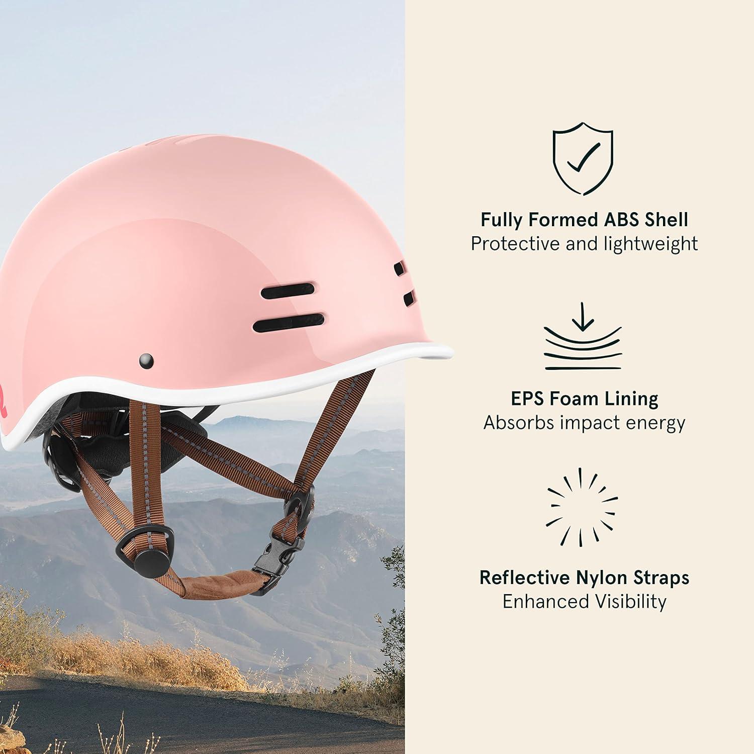 Retrospec Remi Kids Bike Helmet with Built-in Sun Visor – Adjustable Youth & Toddler Safety Gear for Cycling, Skating & Scooters – 11 Air Vents, Washable Padding & Reflective Straps(Blush)