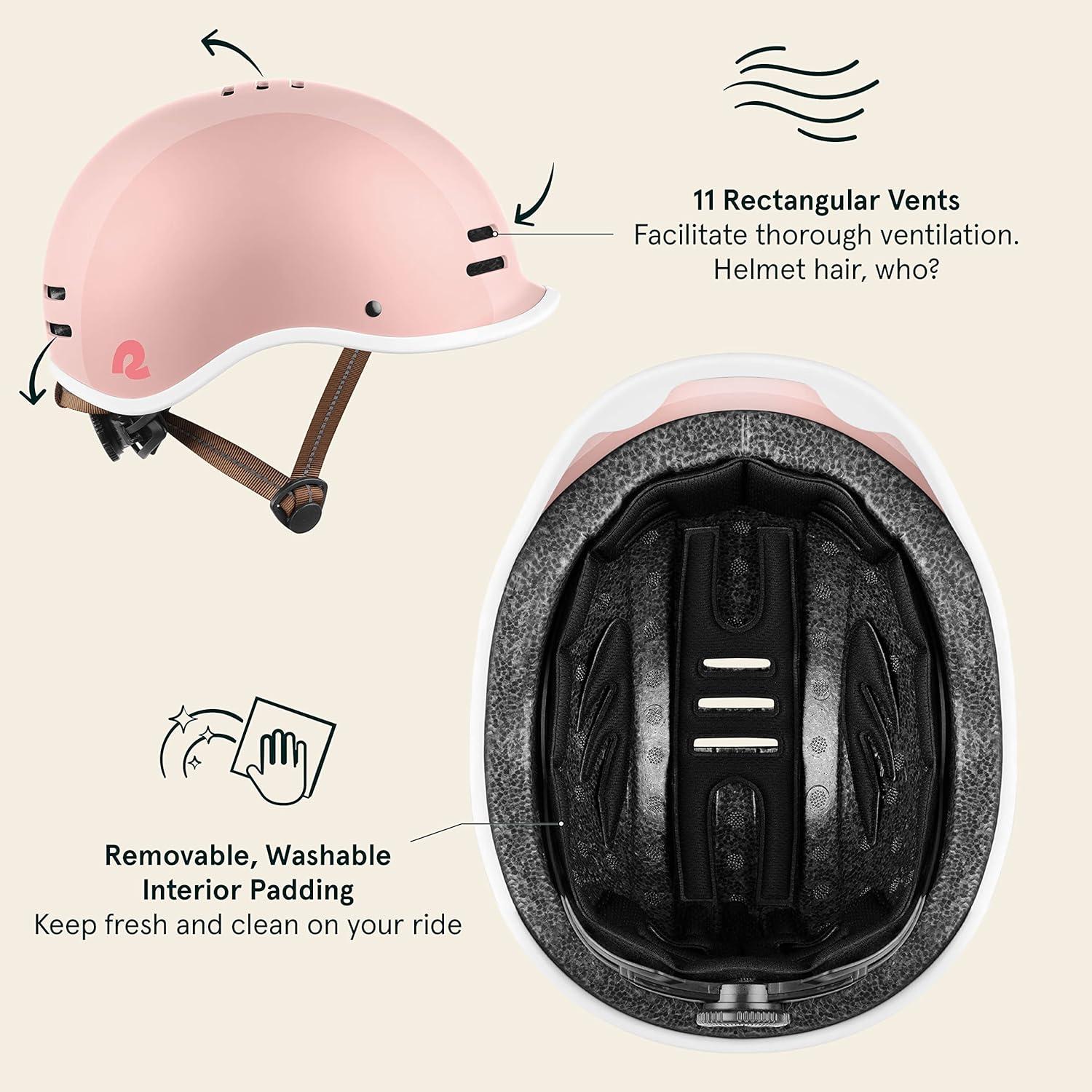 Retrospec Remi Kids Bike Helmet with Built-in Sun Visor – Adjustable Youth & Toddler Safety Gear for Cycling, Skating & Scooters – 11 Air Vents, Washable Padding & Reflective Straps(Blush)