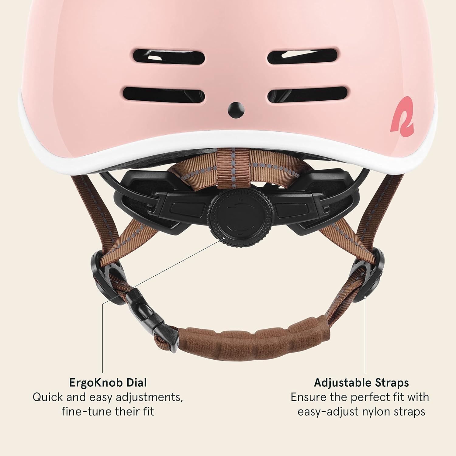 Retrospec Remi Kids Bike Helmet with Built-in Sun Visor – Adjustable Youth & Toddler Safety Gear for Cycling, Skating & Scooters – 11 Air Vents, Washable Padding & Reflective Straps(Blush)