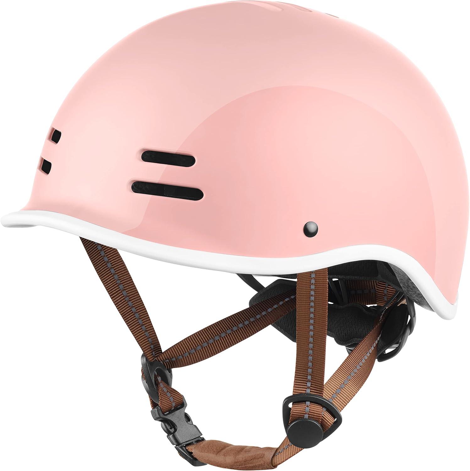 Retrospec Remi Kids Bike Helmet with Built-in Sun Visor – Adjustable Youth & Toddler Safety Gear for Cycling, Skating & Scooters – 11 Air Vents, Washable Padding & Reflective Straps(Blush)