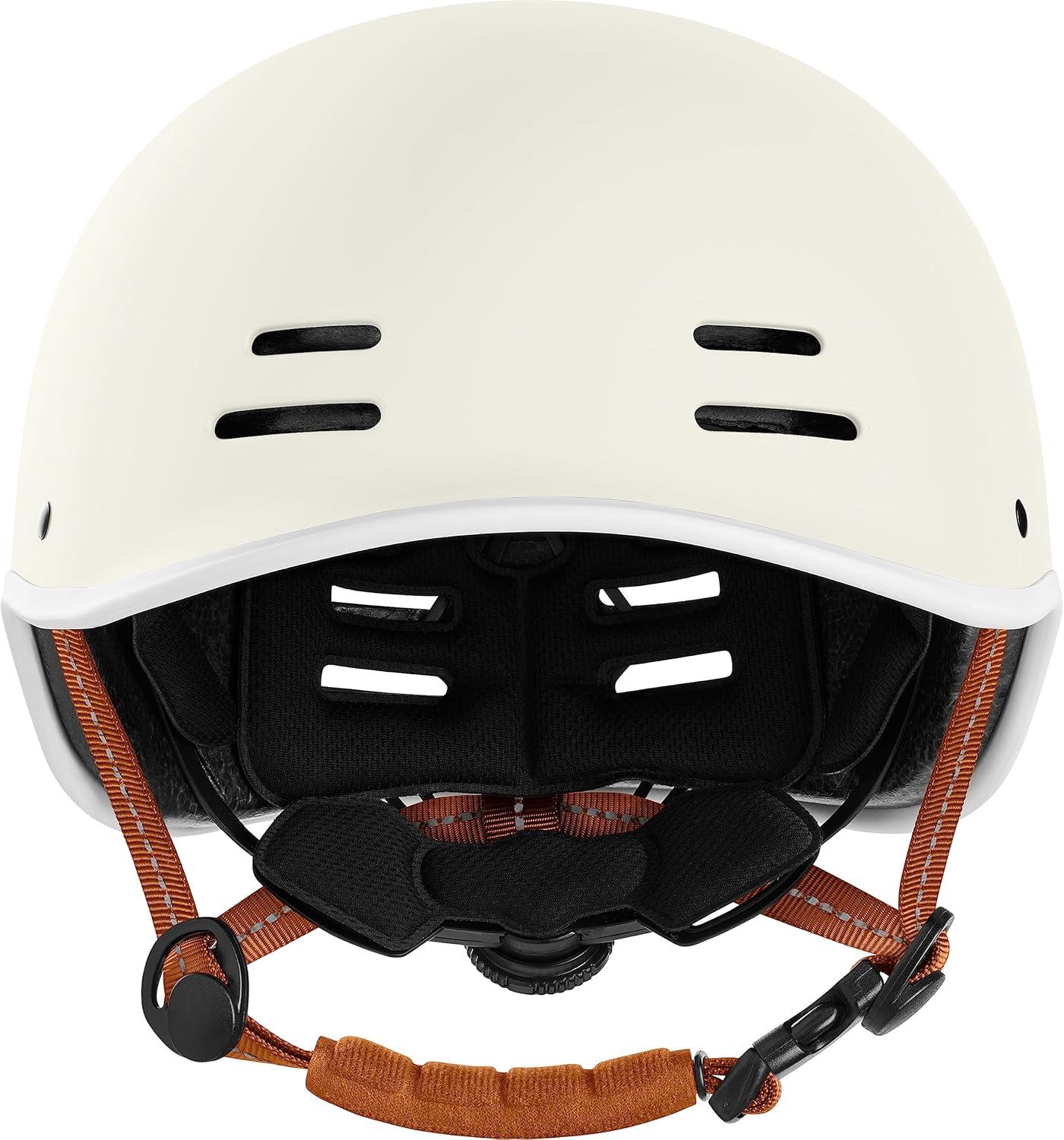 Retrospec Remi Adult Bike Helmet for Men & Women – Bicycle Helmet for Commuting, Road Biking, Skating with Adjustable Dial(Matte Eggshell With Adjustable Dial)