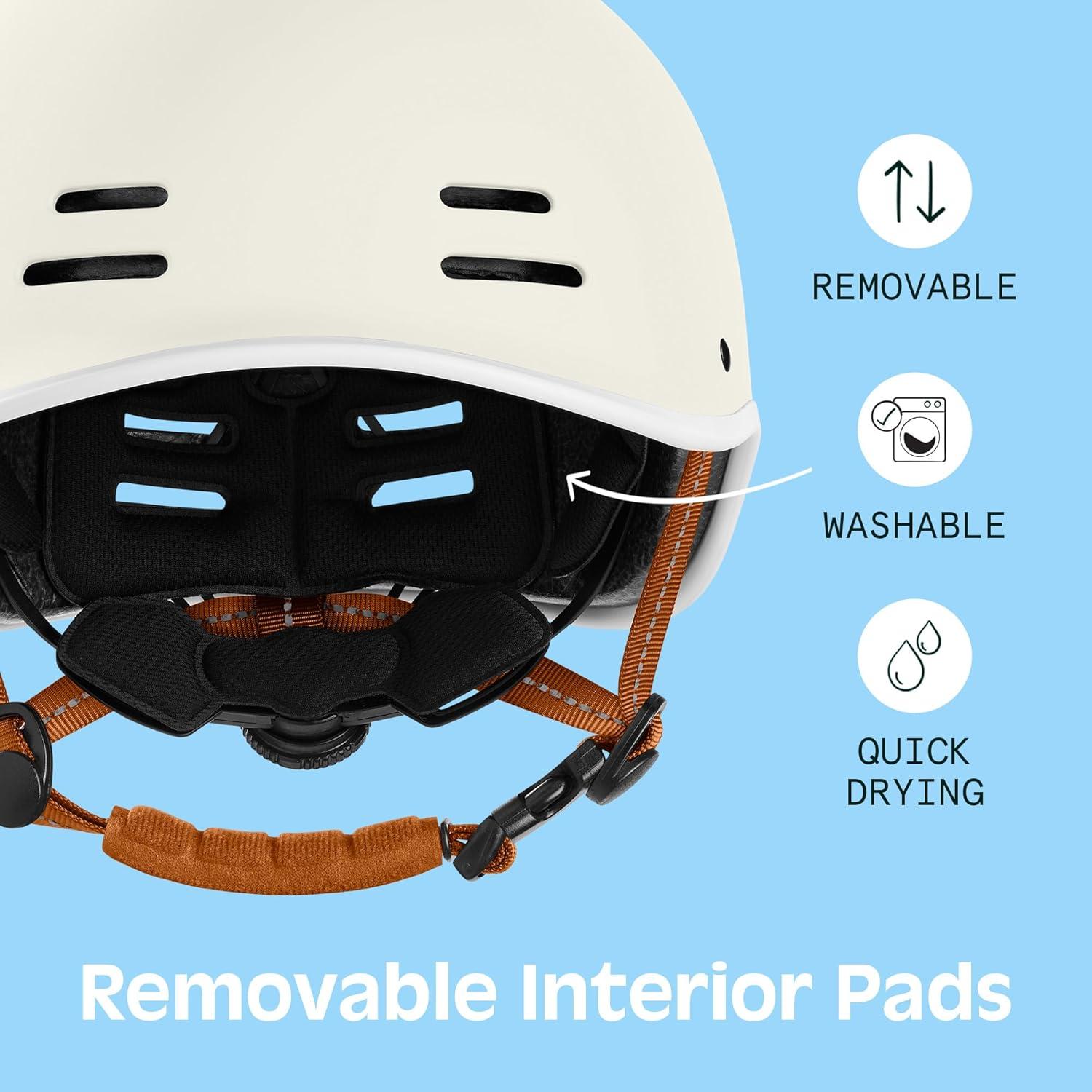 Retrospec Remi Adult Bike Helmet for Men & Women – Bicycle Helmet for Commuting, Road Biking, Skating with Adjustable Dial(Matte Eggshell With Adjustable Dial)