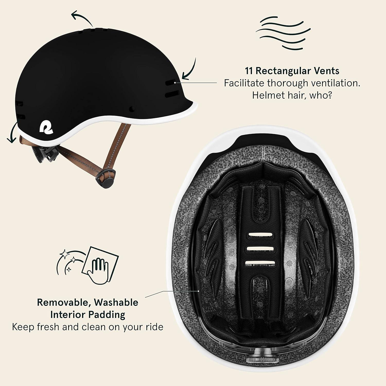 Retrospec Remi Kids Bike Helmet with Built-in Sun Visor – Adjustable Youth & Toddler Safety Gear for Cycling, Skating & Scooters – 11 Air Vents, Washable Padding & Reflective Straps(Matte Black)